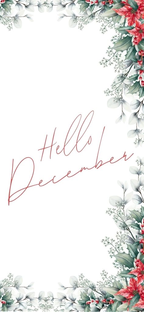 hello December Flower Wallpaper iPhone Aesthetic
