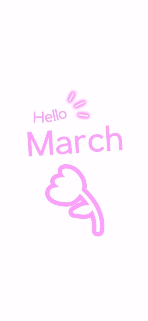 hello March Flower Wallpaper iPhone Aesthetic