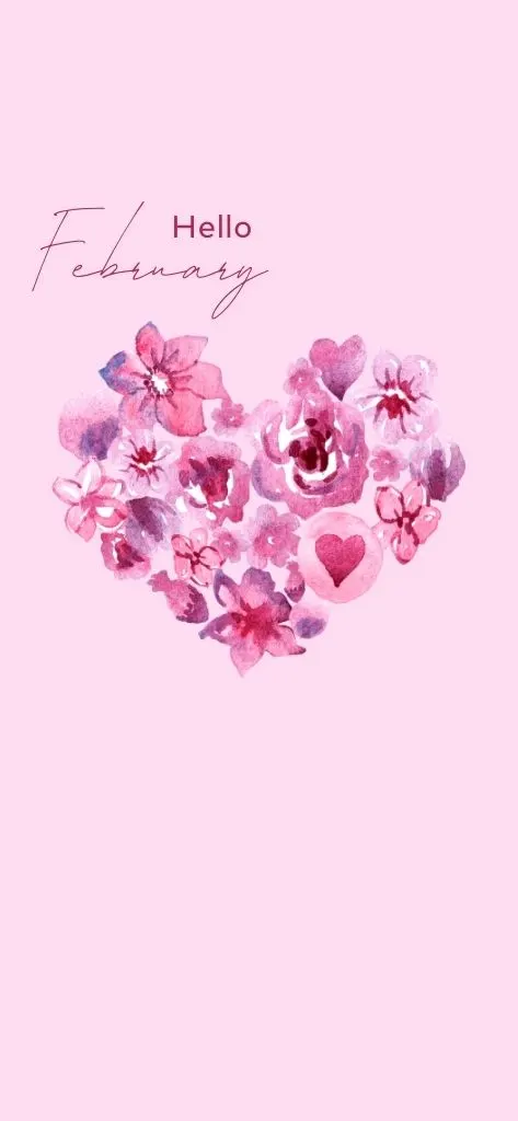 hello February Flower Wallpaper iPhone Aesthetic