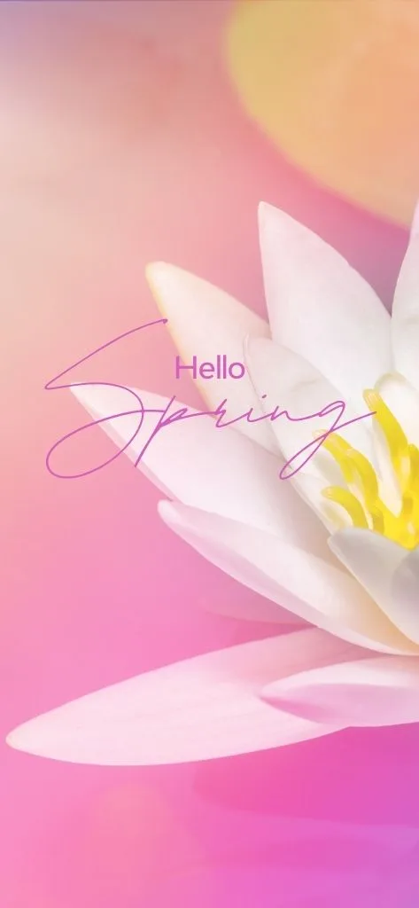 hello Spring floral wallpaper for phone pink
