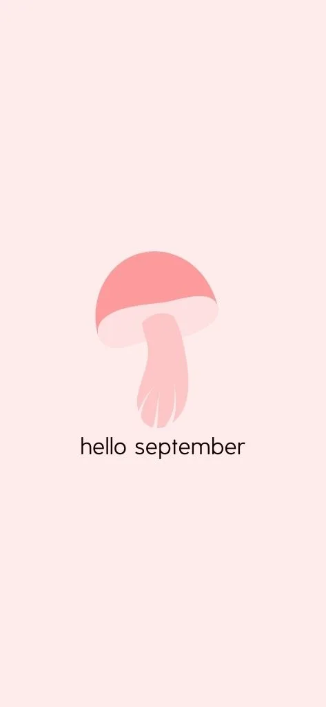 aesthetic pink mushroom hello september