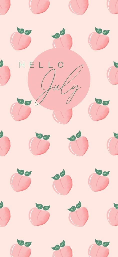 cute peach pink hello July