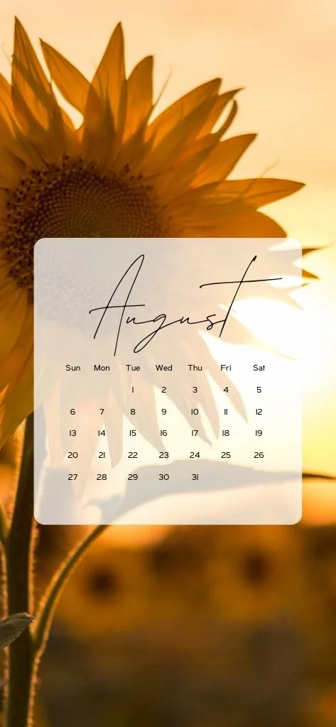 calendar wallpaper for iphone sunflower