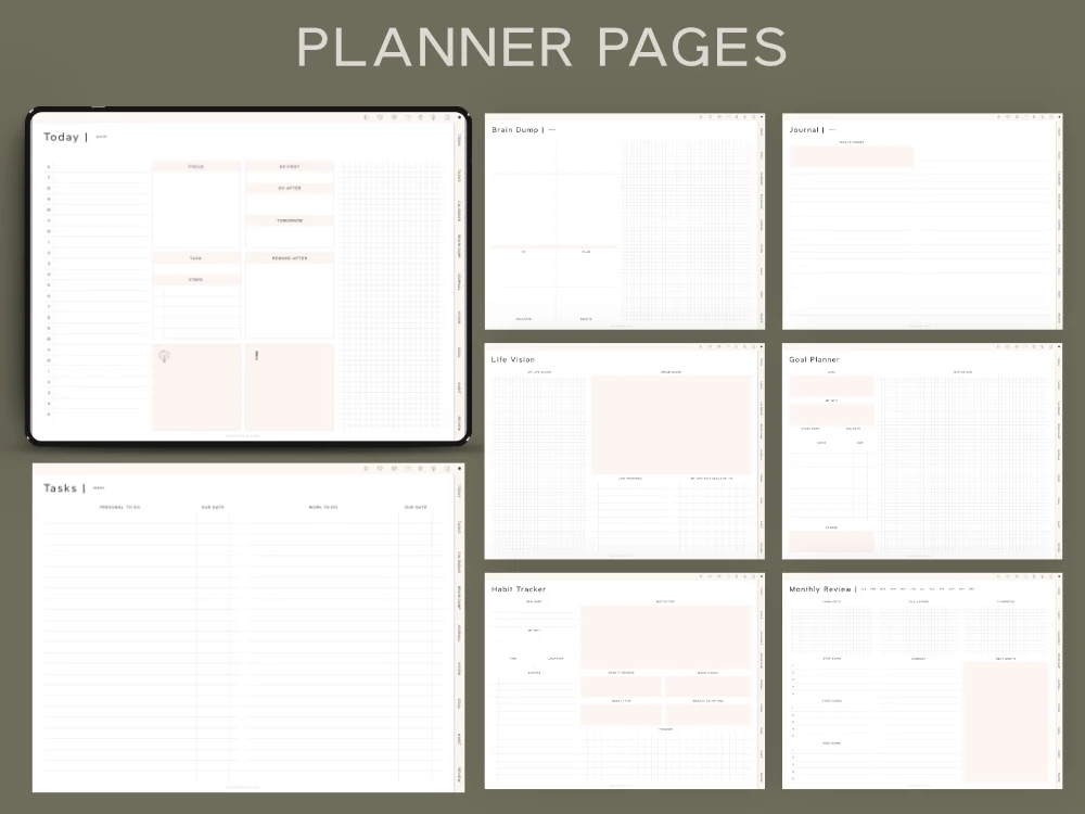 pretty free ipad digital planner pages weekly