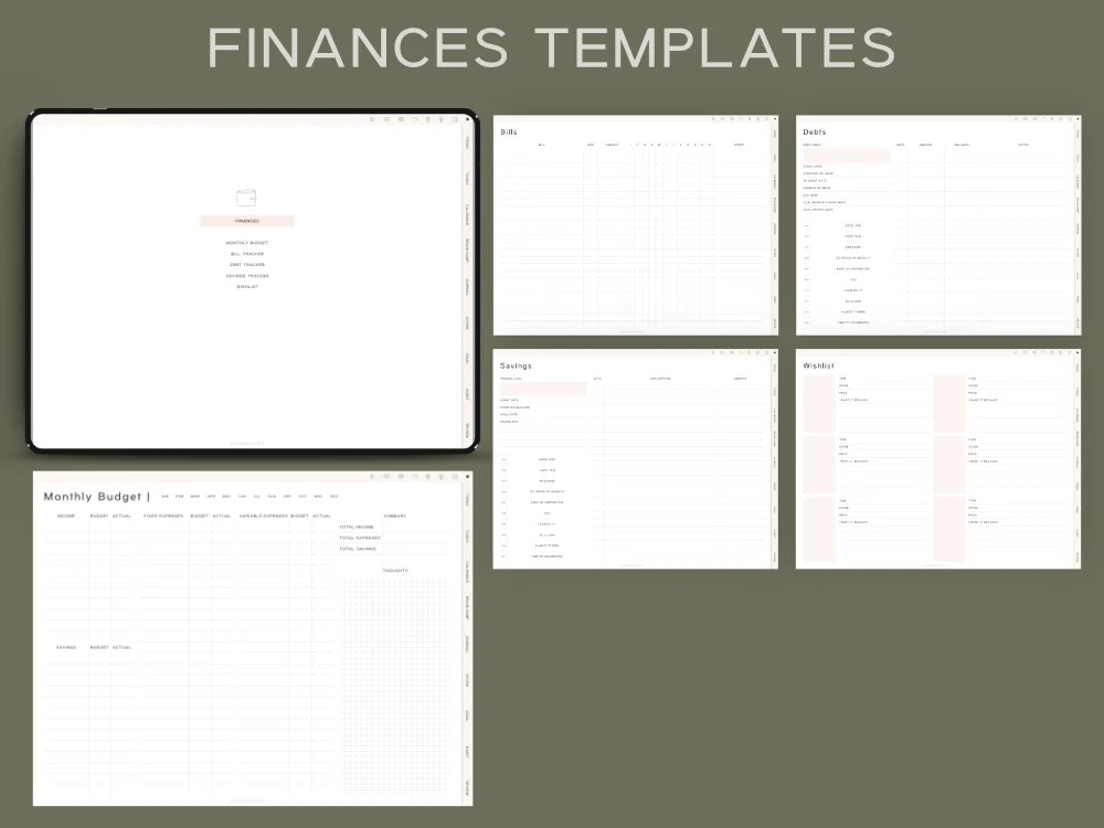 minimal free downloadable planner for ipad finances templates