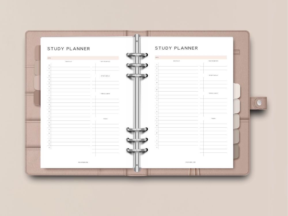 monthly planner template free printable 2024 college study