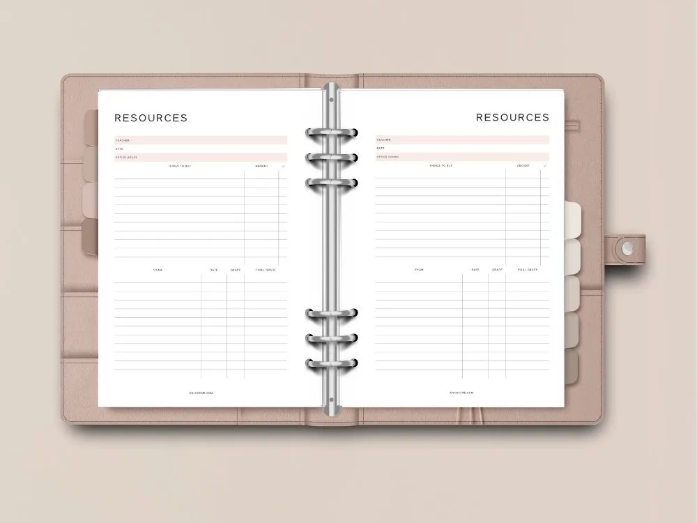 daily planner printables free student resources