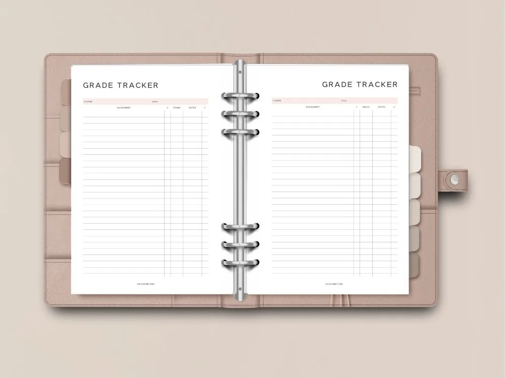 college student planner printable free 2023 2024 grade tracker