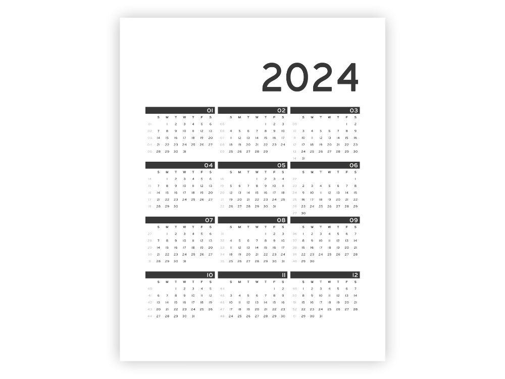 calendar template year at a glance