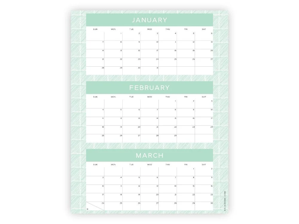 printable 3 month calendar free 2024