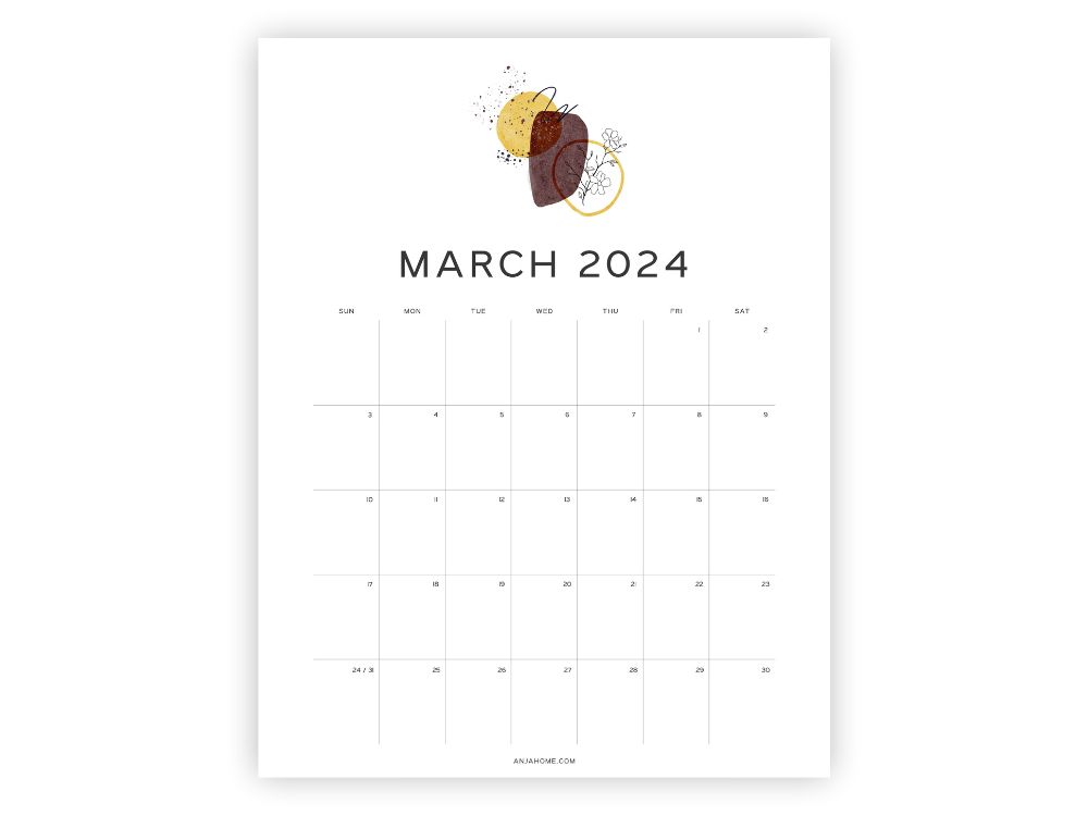 march 2024 calendar images wall