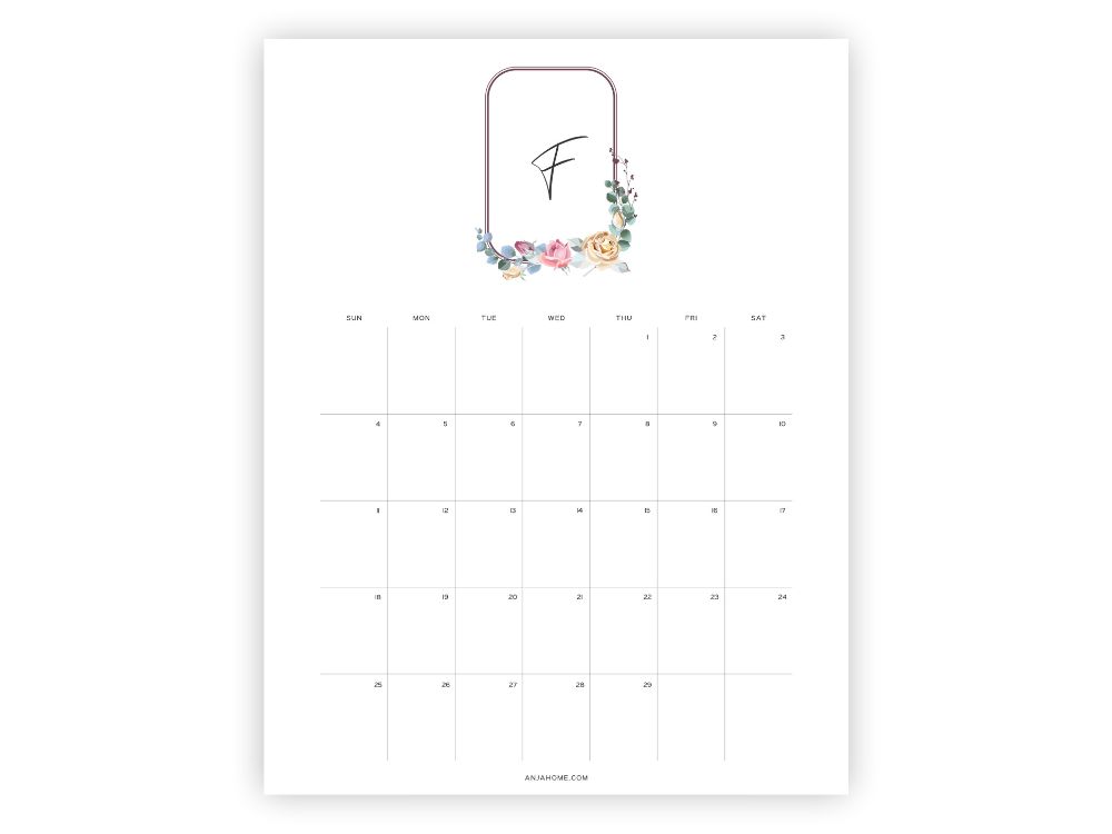 february 2024 calendar template cute