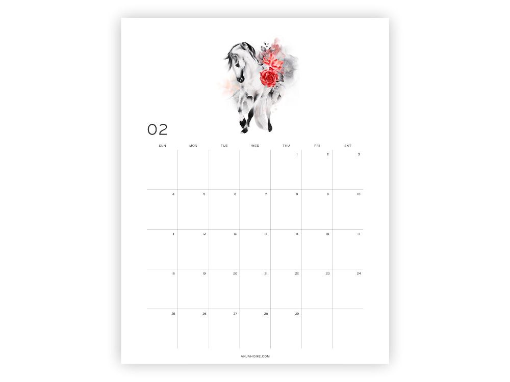 feb 2024 calendar printable dark mood