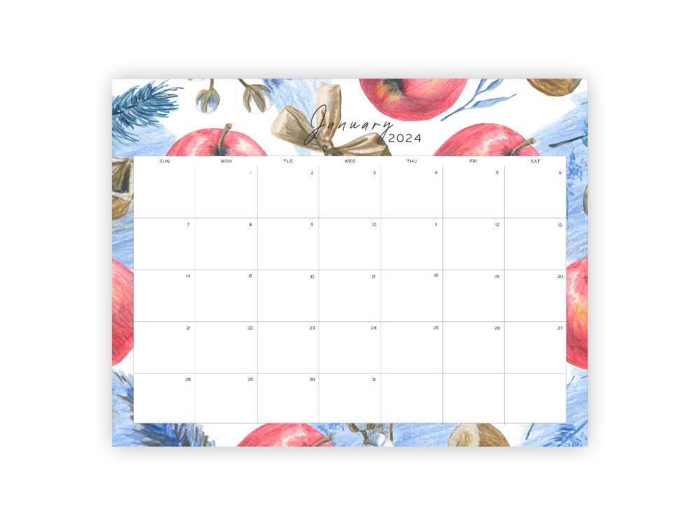 blank january calendar cute desk