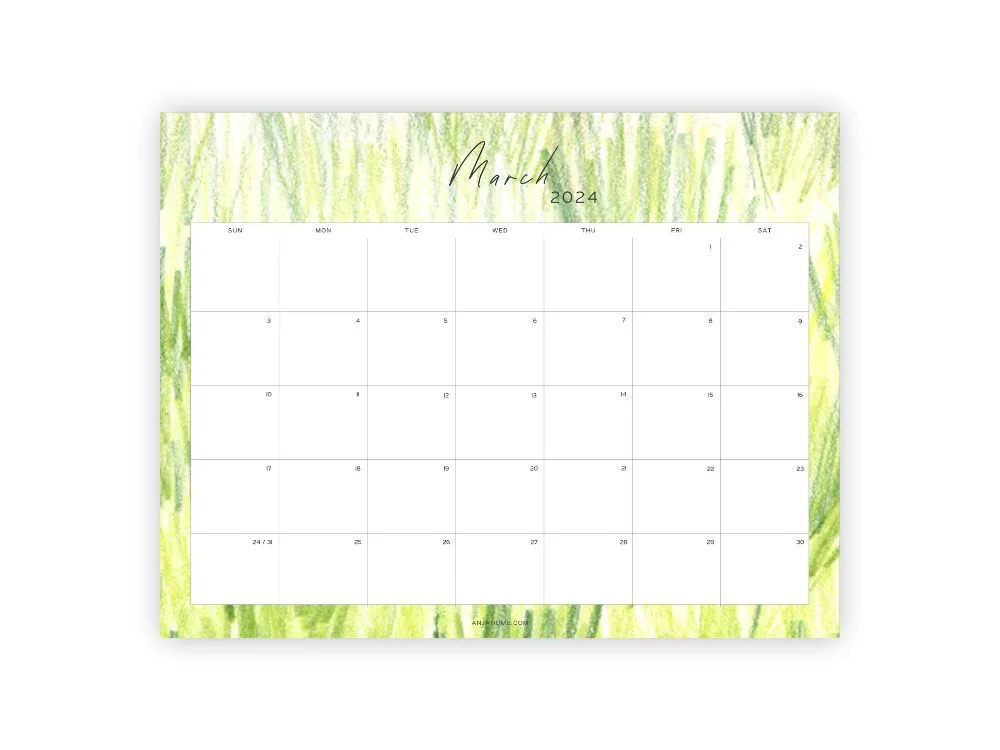 printable march green