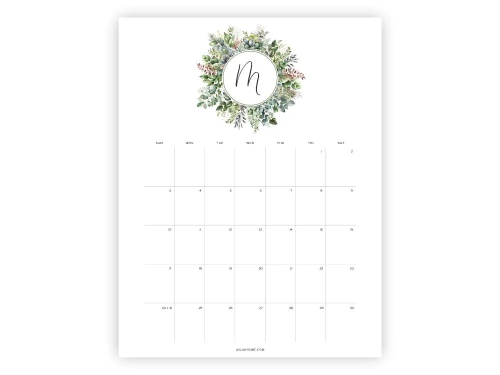 free printable march 2024 calendar plant