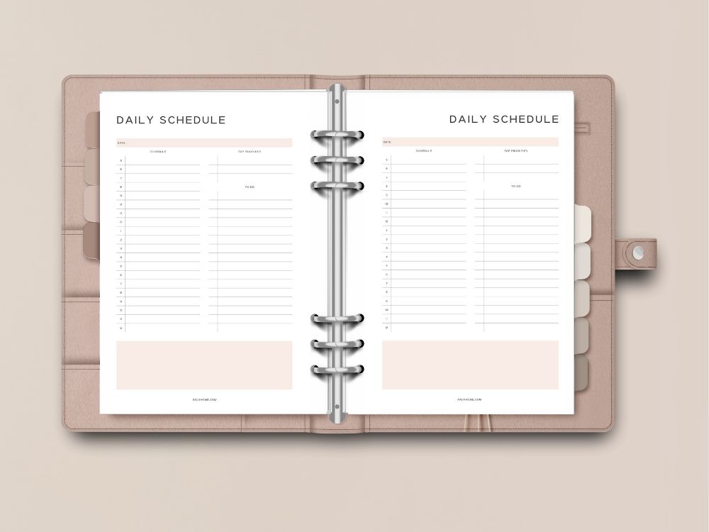 goal checklist template daily schedule