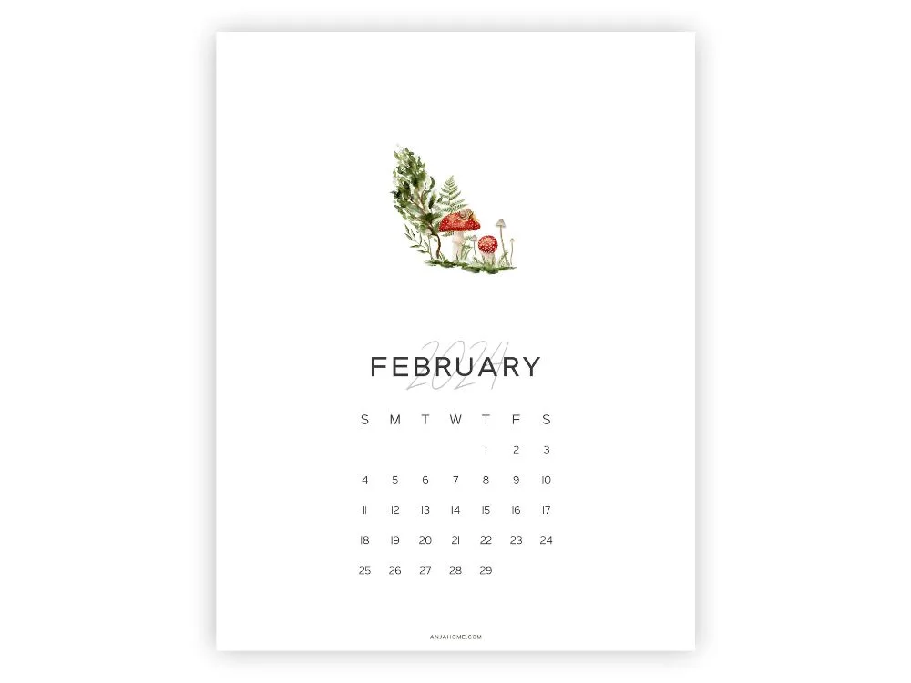 february calendars cute minimalist