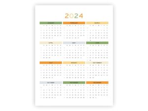2024 Year At A Glance Calendar - AnjaHome