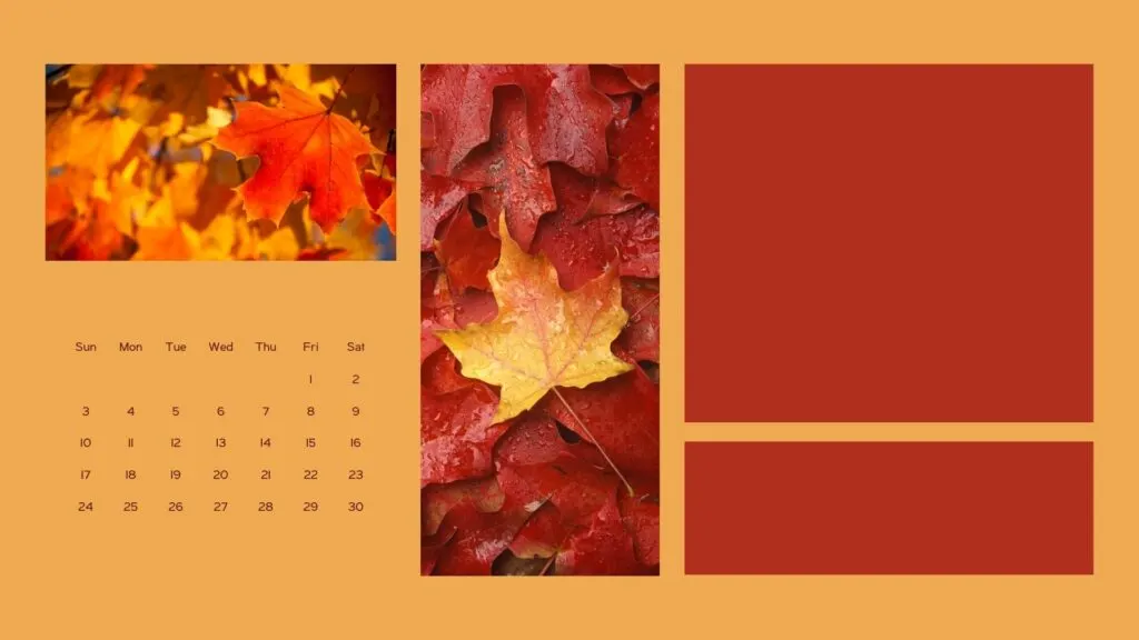 september desktop wallpapers red yellow leaves