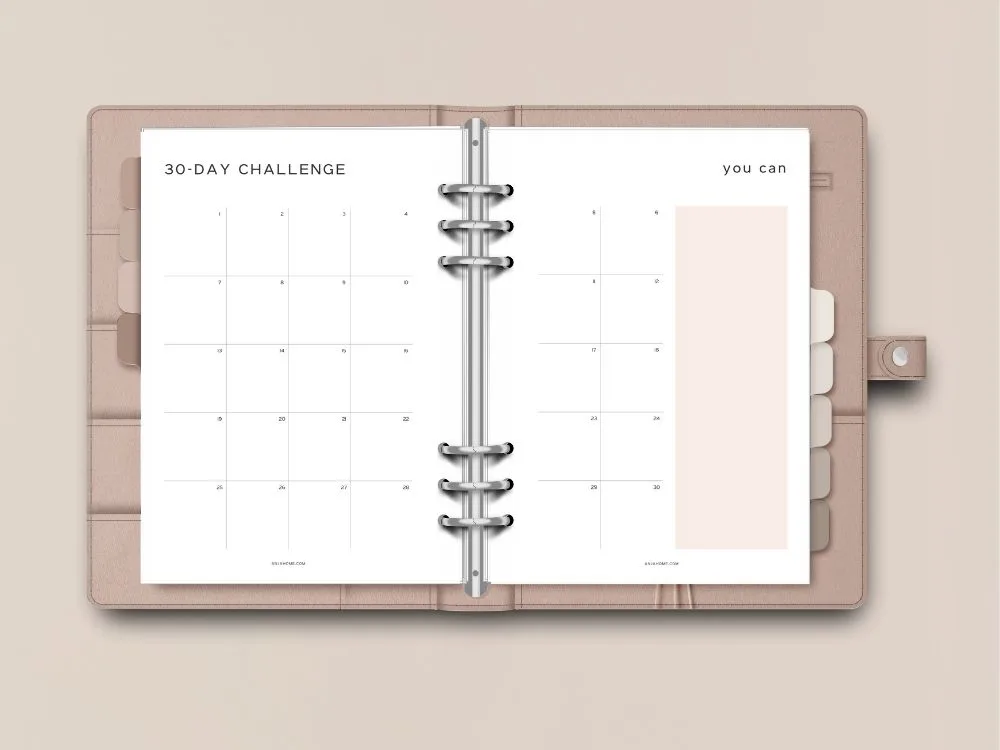 goals template aesthetic 2024 30 day challenge calendar