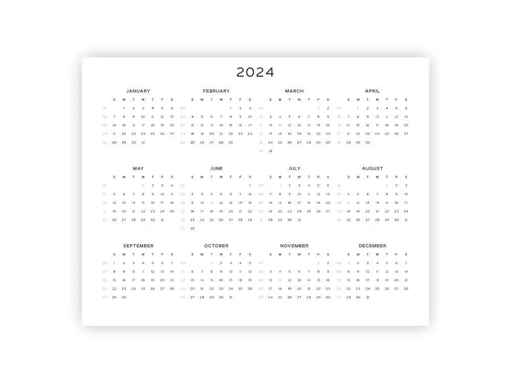 calendar of this year