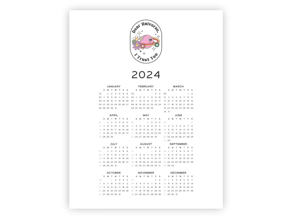 free printable year at a glance calendar