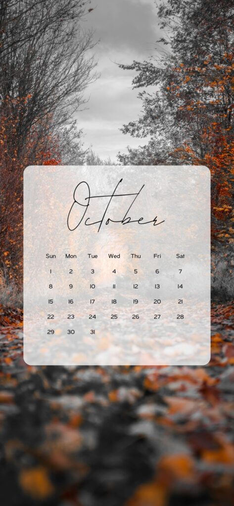 october 2023 calendar wallpaper iphone