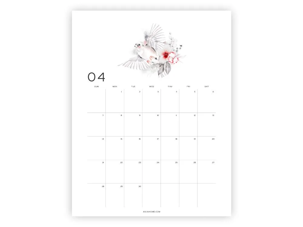 april calendar pdf cute