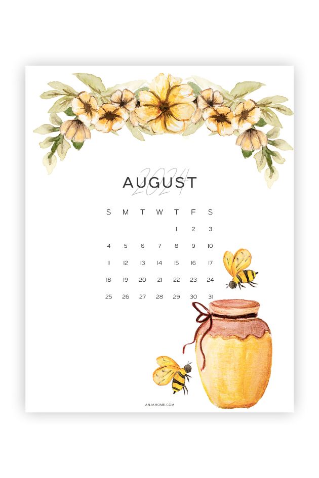 august 2024 calendar aesthetic