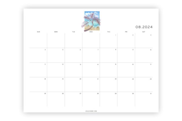 2024 august calendar cute