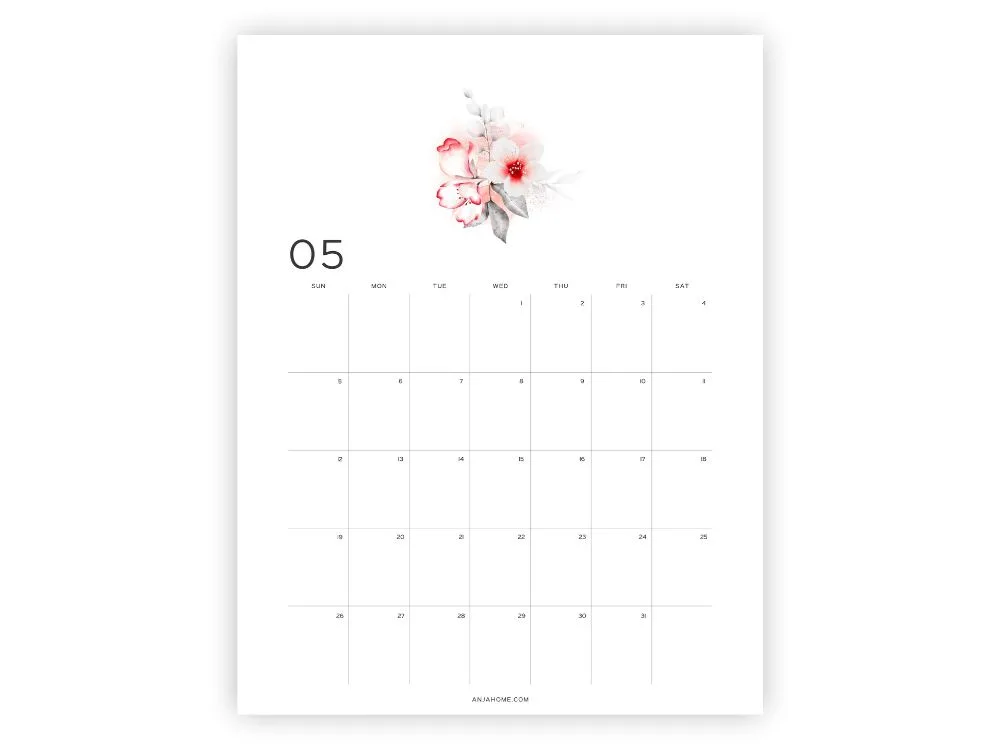 Cute May 2024 Calendar Printables AnjaHome