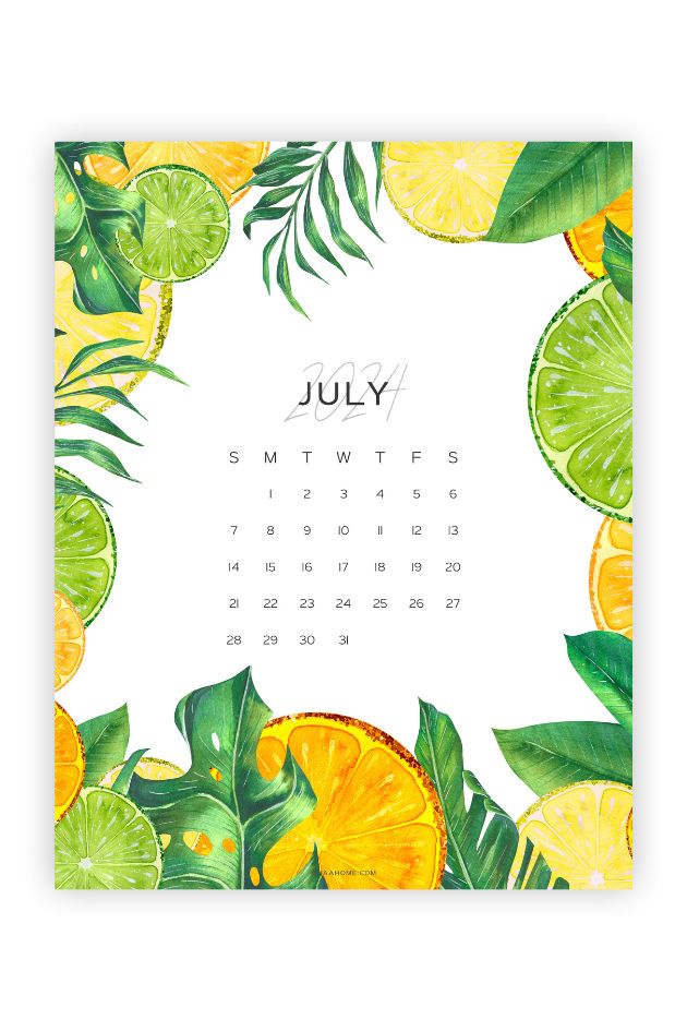 july free printable calendar