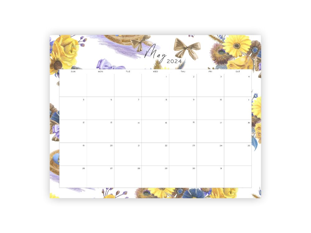 printable calendar for may