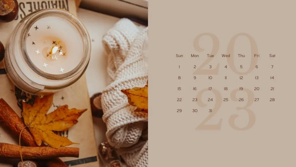 october calendar 2023 background
