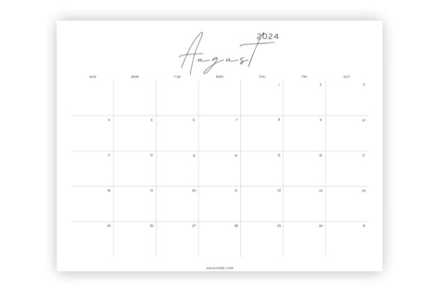 anjahome 2024 blank calendar simple
