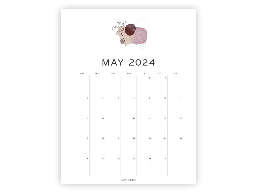 may 2024 calendar aesthetic