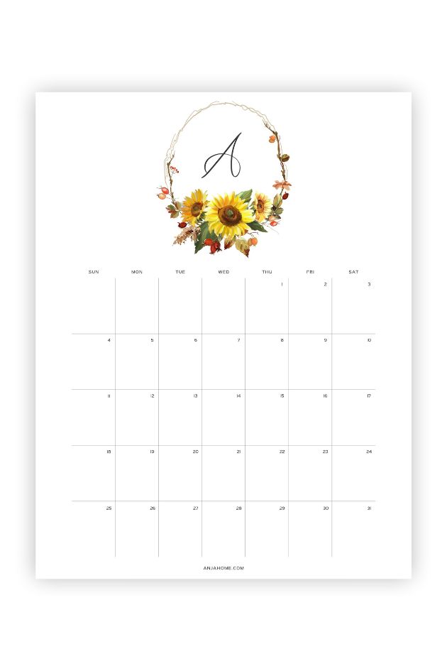 calendar 2024 august floral