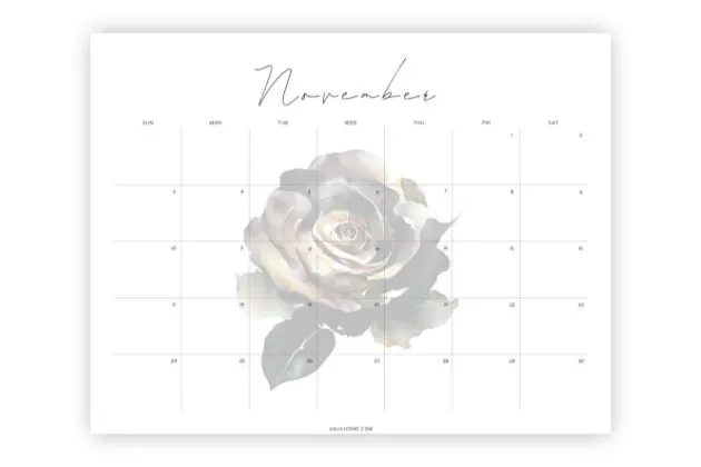 printable calendars november floral