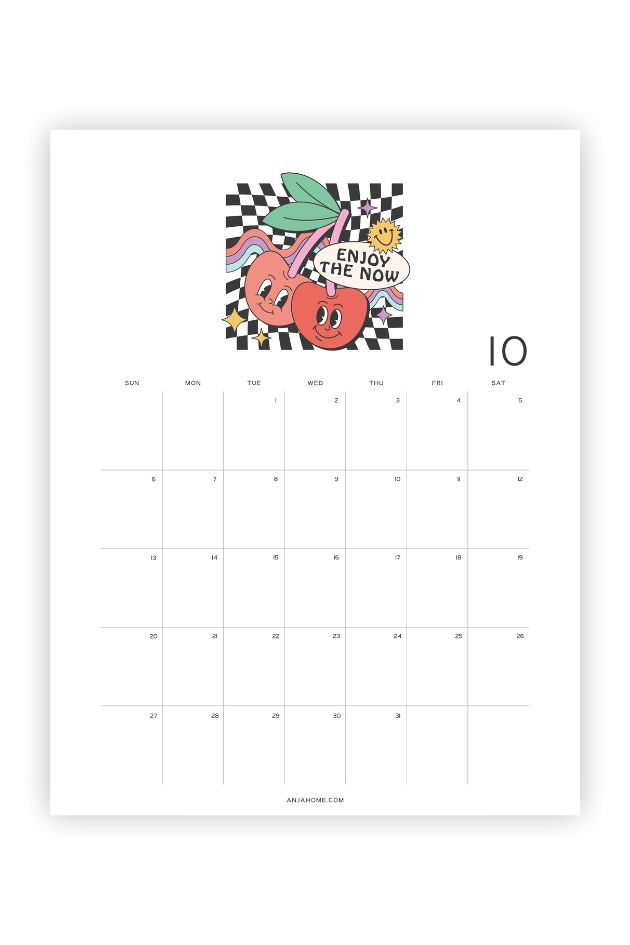 october 2024 calendar cute minimalist
