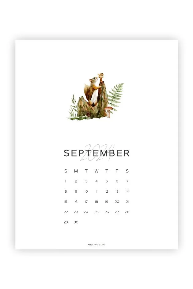 september printable calendar 2024 free