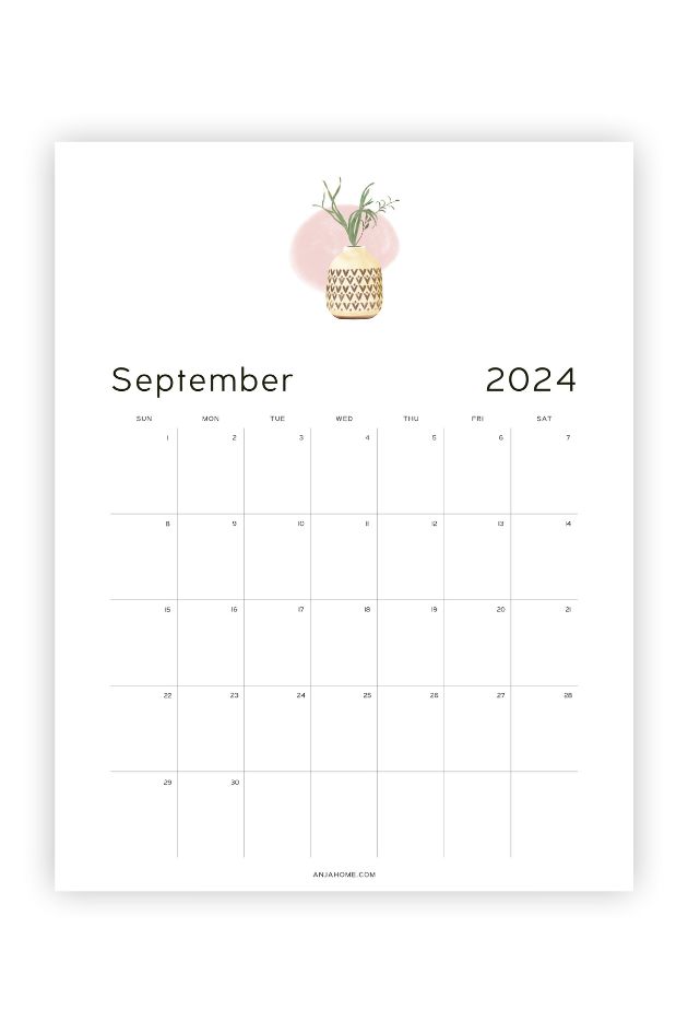 free calendar september aesthetic