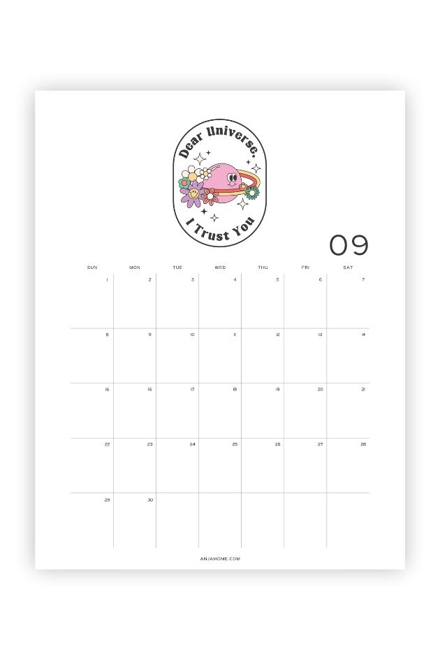 september calendar free printable cute