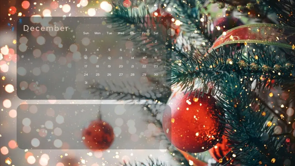 december 2023 desktop calendar christmas