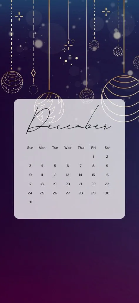 december calendar wallpaper dark blue