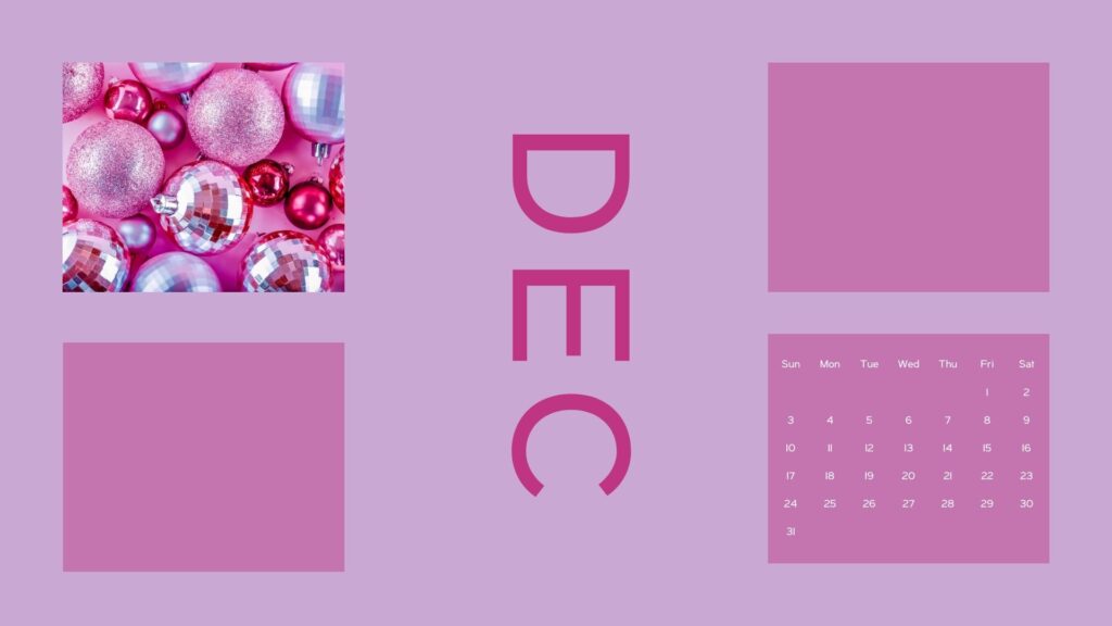 december desktop wallpaper 2023 pink purple organizer