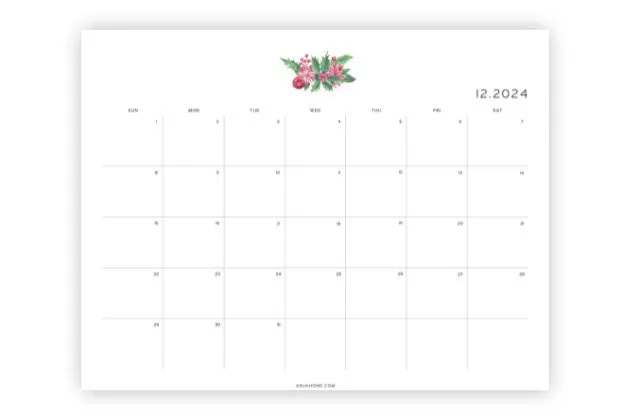 Christmas printable calendars december
