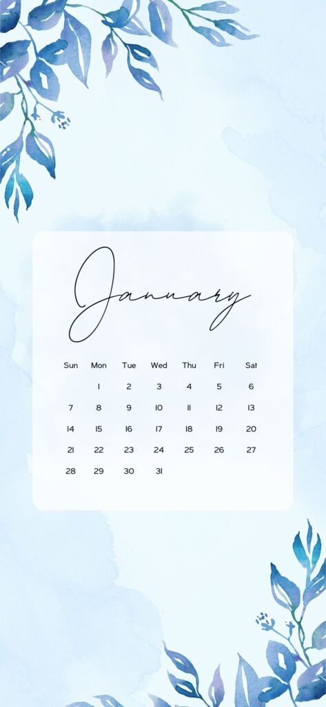 calendar january 2024 blue