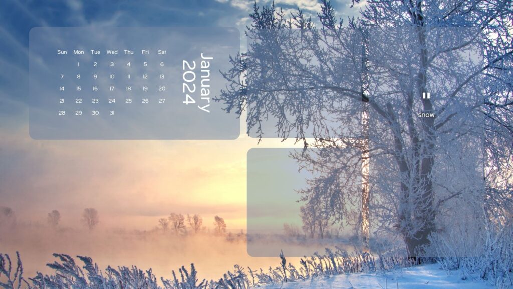 january calendar desktop background landscape