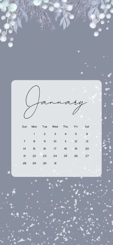 january calendar background aesthetic